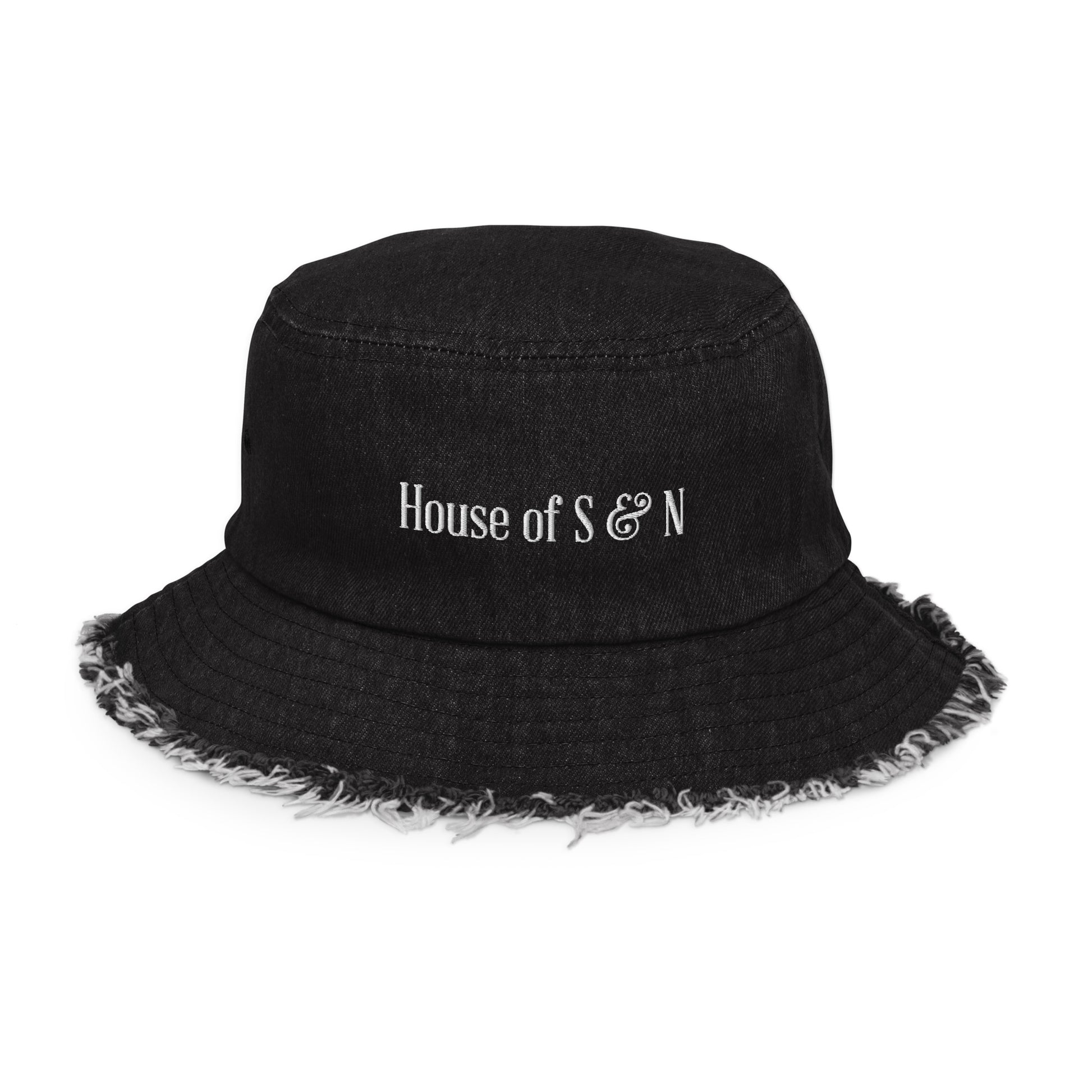 Distressed denim bucket hat - House of S & N