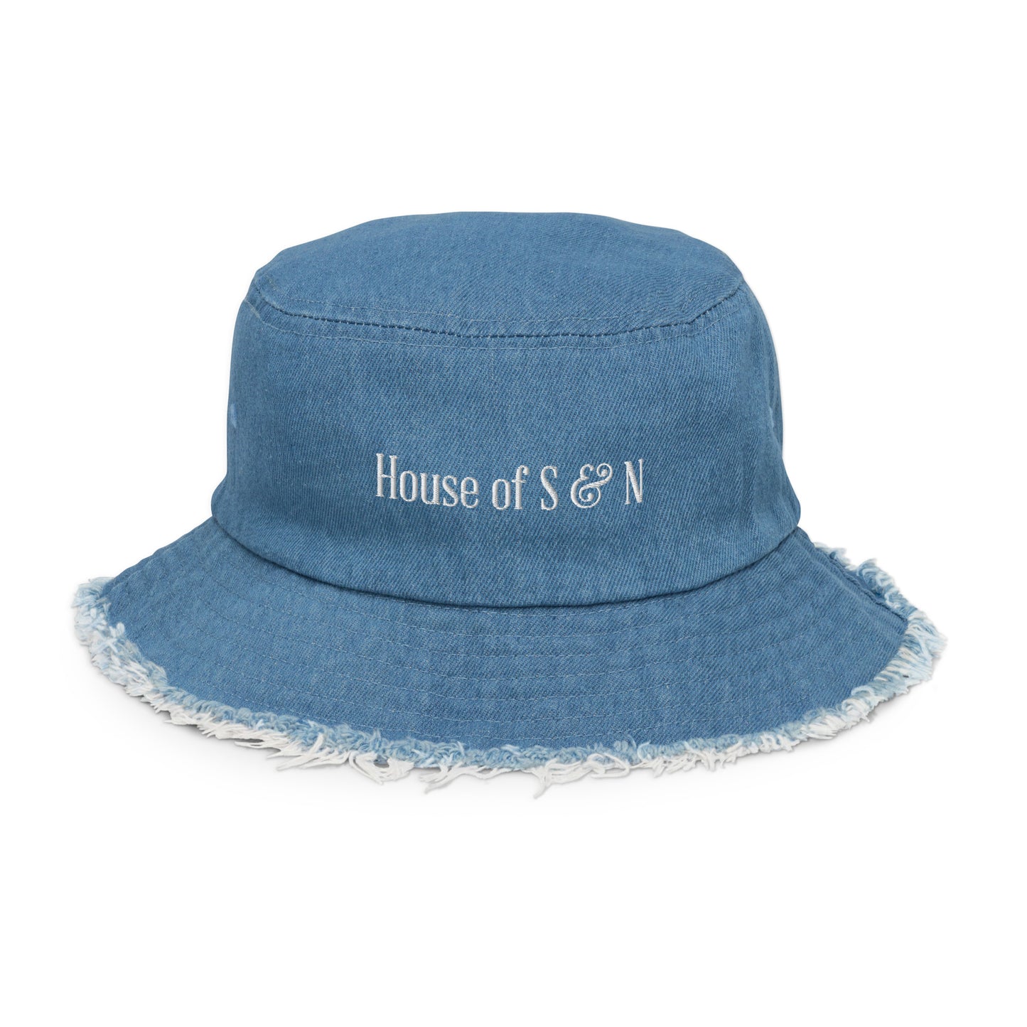 Distressed denim bucket hat - House of S & N